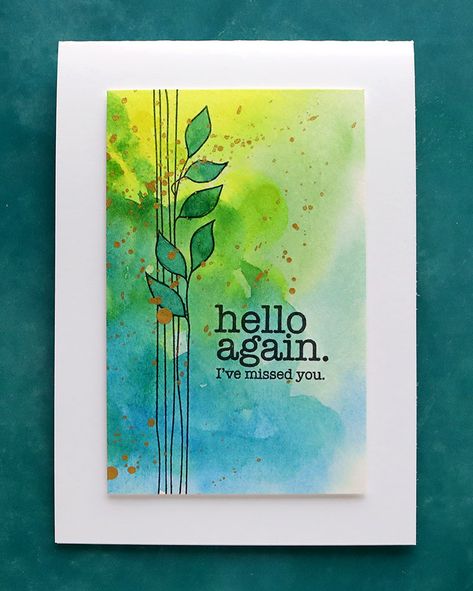 LIVE REPLAY – Watercolor Card & Envelope (Capsule Card #7) – kwernerdesign blog Card Art Drawing, Greetings Card Painting, Watercolor Backgrounds For Cards, Masculine Watercolor Cards, Miss U Cards Handmade, Card Design Ideas Drawing, Card Art Ideas, Watercolor Cards For Men, Watercolor Art Cards