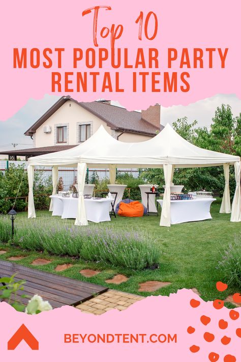 Rental Items For Party, Popular Party Rentals, Best Rental Business Ideas, Small Events Ideas, Party Supply Business, Wedding Rentals Business, Event Equipment Rental, Things To Rent Out For Parties, Mobile Party Business