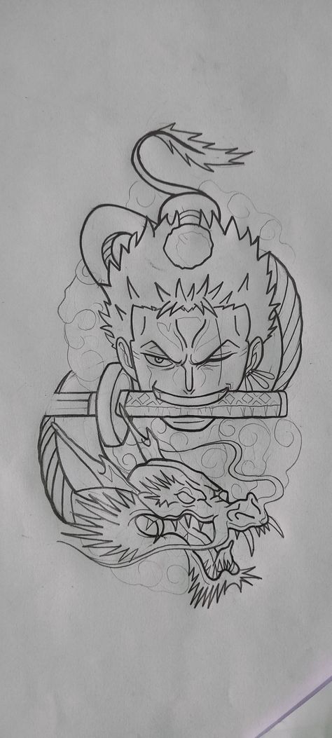 Some Simple Drawings, Zoro One Piece Drawing Sketch, Zoro One Piece Sketch, Zoro Art Drawing, One Piece Desenho Facil, One Piece Drawing Luffy, Zoro Sketch Art, Zoro Drawings Sketch, Zoro Dragon