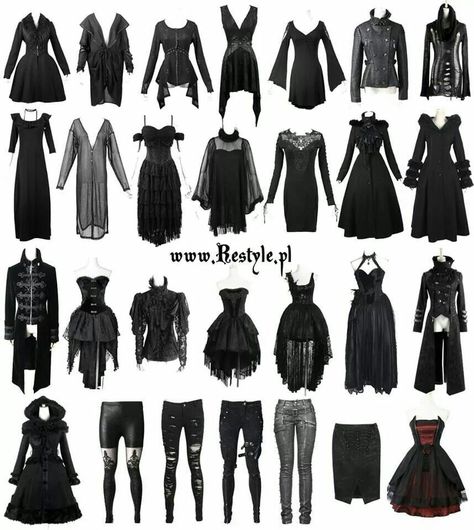 Stunning closet fillers Mode Kawaii, Gothic Clothes, Gothic Outfits, Goth Outfits, 여자 패션, And Dresses, Dark Fashion, Edgy Outfits, Yohji Yamamoto