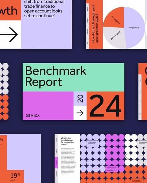 NB Studio on Instagram: "It’s our second year working with Demica on their annual Benchmark Report - it’s been a pleasure to collaborate again with this industry-leading fintech and create visually impactful, engaging report and infographic design that enables real standout in a sea of corporate comms.  #branding #graphicdesign #annualreport #fintech" Tech Report Design, Yearly Report Design, Corporate Report Design, Impact Report Design, Creative Annual Report Design, Report Infographic, Corporate Report, Annual Report Layout, Sustainability Report