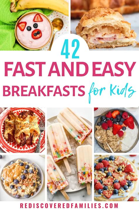 Easy Weekday Breakfast Kids, Quick Breakfast Before School, Easy School Morning Breakfast Ideas, Easy Fun Breakfast Ideas Kids, Easy Breakfast For Kids To Make, Breakfast Ideas For Picky Kids, Breakfast Ideas Easy Kids, Kids School Breakfast Ideas, School Day Breakfast Ideas For Kids