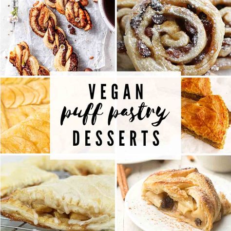 Vegan Puff Pastry Recipes Desserts, Pastry Dough Desserts, Desserts With Puff Pastry, Puff Pastry Dessert Recipes, Pastry Dessert Recipes, Sweet Puff Pastry Recipes, Vegan Puff Pastry, Puff Pastry Treats, Puff Pastry Dessert