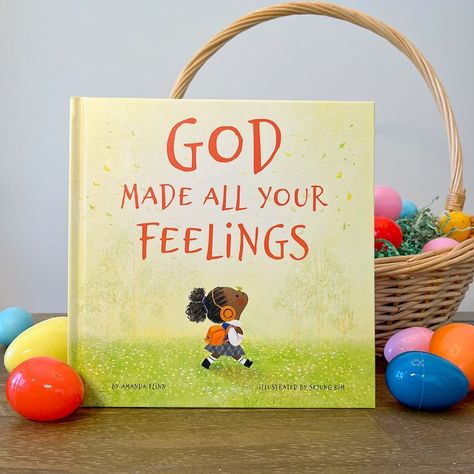 The picture book God Made All Your Feelings surrounded by easter eggs in a whicker basket and fake grass. Children Book Illustration Ideas, Montessori Tools, Christian Childrens Books, Family Bible Study, Childrens Books Activities, Christian Studies, Easter Books, Childrens Bible, Child Psychology