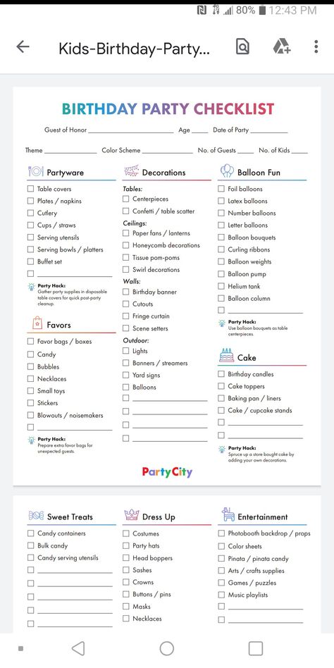 How To Know Who To Invite To A Birthday Party, Birthday Party Needs List, Birthday Decoration Checklist, Birthday Decor List, List For Party Planning, Birthday List Checklist, 1st Birthday Party List Checklist, Birthday Party Checklist 3rd, Party Organization List