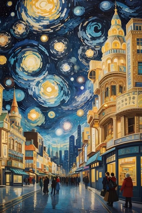 Van Gogh Aesthetic, Van Gogh Wallpaper, Vincent Willem Van Gogh, الفن الرقمي, Starry Night Art, Vincent Van Gogh Paintings, Arte Van Gogh, Starry Nights, Soyut Sanat Tabloları