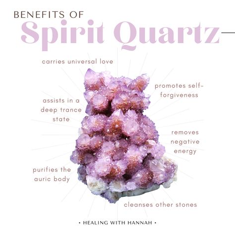 Spirit Quartz Crystal Meaning, Spirit Quartz Meaning, Aura Chakras, Quartz Benefits, Best Healing Crystals, Quartz Meaning, Minerals Crystals Stones, Crystal Healing Chart, Quartz Properties