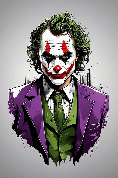 The Joker #digitalart Joker Illustration Art, The Joker Cartoon, Joker Png, The Joker Movie, Joker Illustration, Image Joker, Joker Cartoon, Lines Drawing, Joker Movie