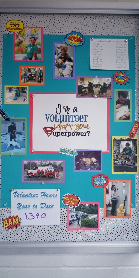 Volunteer Boards Display, Volunteer Spotlight Bulletin Board, Volunteer Bulletin Board Ideas Volunteers, Volunteer Board Ideas, Volunteer Fair Booth Ideas, Volunteer Bulletin Board Ideas, Ministry Fair Booth Ideas Church, Volunteer Appreciation Themes, Spotlight Bulletin Board