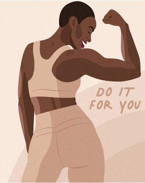 Cartoon Workout Aesthetic, Workout Art Aesthetic, Fitness Digital Art, Active Black Women, Fitness Vision Board Black Women, Work Out Illustration, Vision Board Pictures Health And Fitness, Vision Board Pictures Fitness Black Women, Healthy Woman Images