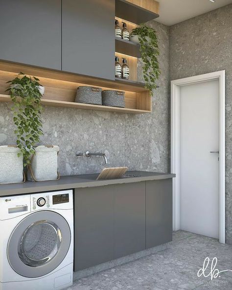 House Laundry Room, Bedroom Design Trends, Contemporary House Exterior, Laundry Design, Modern Laundry Rooms, Washroom Design, Minimalist Home Interior, Laundry Appliances, Home Design Plan