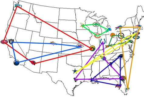 24 maps that explain the NFL - SBNation.com Nfl Divisions, Nfl Season, Sport Football, Pittsburgh Steelers, Nfl Football, Sports Memorabilia, American Football, Dallas Cowboys, Division