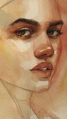 Alisha Nesvat, Watercolor Face, Watercolor Art Face, Watercolor Portrait Painting, Abstract Portrait Painting, Paper Photo, Arte Inspo, Literature Art, Abstract Portrait