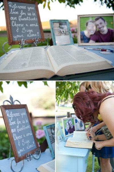 dictionary wedding guest book unique Bible Wedding, Wedding Guest Etiquette, Just Married Banner, Tables Wedding, Wedding Bible, Rustic Summer Wedding, Sentimental Wedding, Wedding Guest Book Unique, Walnut Grove