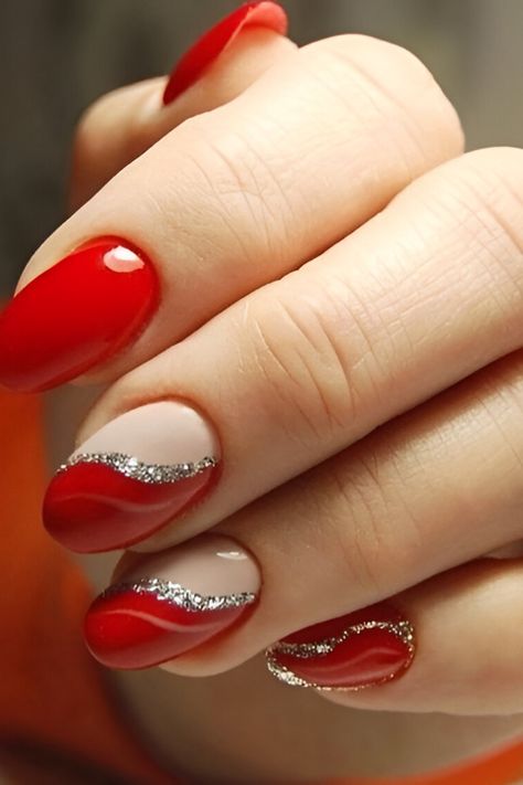 30 Breathtaking Red French Manicure Ideas Nobody Can Resist Funky Red Nails, Christmas Nails Red French, Conference Nails, Red 90s Nails, Classy Christmas Nails, Classy Gel Nails, Red Glitter Nail Polish, Formal Inspiration, Red French Manicure