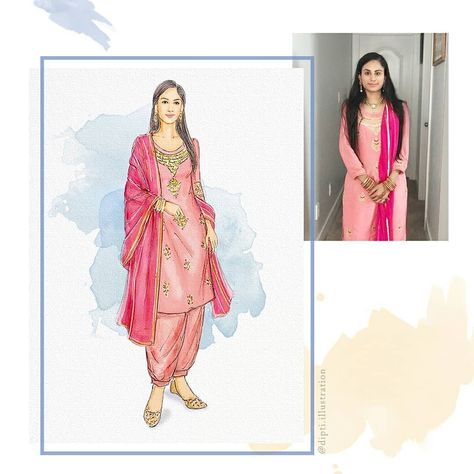 Dipti Patel Illustration (@dipti.illustration) • Instagram photos and videos Kurti Illustration Sketch, Kurti Illustration, Bride Fashion Illustration, Mini Sketch, Outfit Illustration, Art Fashion Illustration, Kurti Pattern, Wedding Caricature, Indian Suit