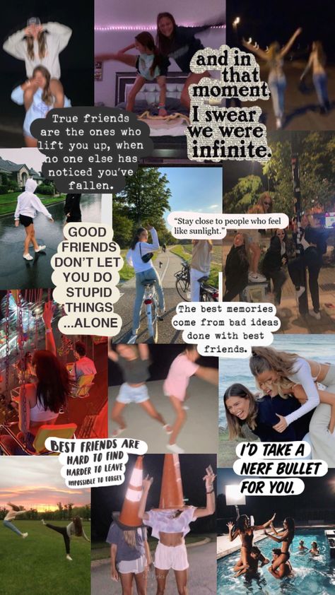 Bestie Vision Board, Friendship Day For Best Friend, Best Friends Collage Ideas, Friends Words Aesthetic, Collage Friends Quotes, Best Friends Aesthetic Collage, Best Friend Therapy Quotes, Friends Journal Ideas Aesthetic, Friendship Aesthetic Pics