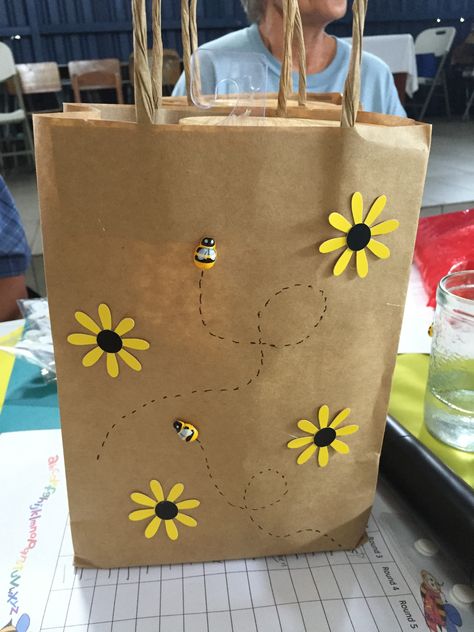 How To Make A Paper Bag, Brown Paper Bag, Handmade Paper, Gift Bags, Paper Bag, Bee, Paintings, Tote Bag, Collage