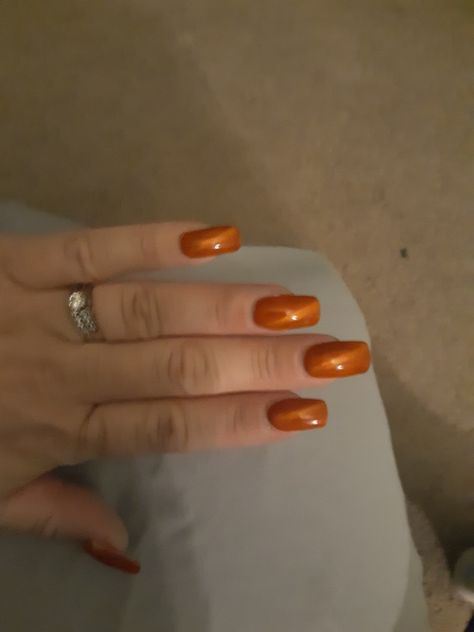 Cat Eye Orange Nails, Yellow Cat Eye Nails, Orange Cat Eye Nails, Different Lighting, Pointed Nails, Work Nails, Orange Cats, Cat Eye Nails, Yellow Cat