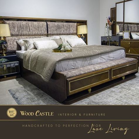 Turkish Designer Bed Set Imported from Turkey, this bed set has a motif that matches the personality of any individual. The bed set is made with quality materials and gold embellishments. The color choices of this bed set are perfect for any bedroom. -------------- Wood Castle Call or WhatsApp: +92 305 4444 514 | 042 3577 3154 Location: Google Maps: https://bit.ly/3GVH91u #interior #interiordesign #livingroom #interiordecor #homefurnishings Turkish Bedroom, Wood Castle, Modern Bed Set, Designer Bed, Luxury Bedroom Furniture, Wooden Bed Design, Turkish Design, Designer Bedding Sets, Bedroom Bed Design