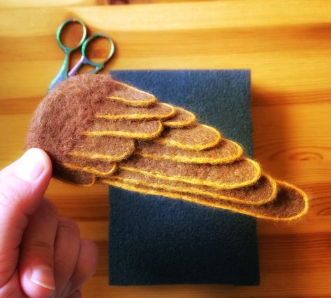 Wool Bird Wings and Tail Making Tutorial, Digital Download PDF File, Wings Making Guide for Needle Felted Birds. - Etsy UK Needle Felted Birds, Wings Making, Felted Birds, Owl Wings, Diy Wings, Felt Angel, Felted Wool Crafts, Felt Owl, Felt Pictures