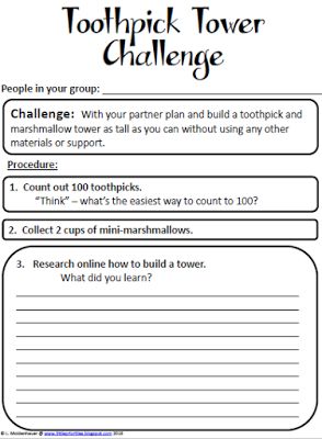 Toothpick Tower Challenge! Freebie Recording Sheets Stem Challenges Middle School, Toothpick Tower, Classroom Team Building Activities, Stem Activities Middle School, Teaching Emotions, Meeting Activities, Stem Lab, Animal Classification, Engineering Challenge