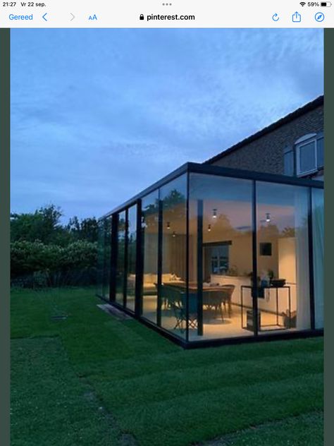 Glass Room Extension, Glass Sunroom, Small House Extensions, Extension Veranda, Garden Room Extensions, Modern Backyard Landscaping, Room Extensions, Sunroom Designs, Glass Extension