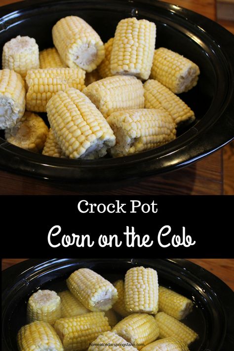 Crockpot Bbq Sides, Corn On The Cob For A Party, Crockpot Side Dishes For Bbq, Corn On The Cob For A Crowd, Crock Pot Picnic Food, Corn Side Dish Crockpot, Corn On The Cob Crock Pot, Corn On The Cob In The Crockpot, Frozen Corn In Crockpot