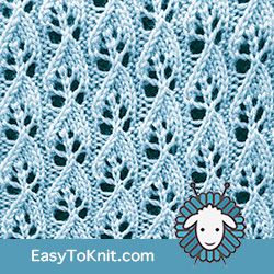 Eyelet Lace Pattern, Lace Knitting Stitches, Knitting Stitches Tutorial, Crochet Knit Stitches, Lace Knitting Patterns, Baby Blanket Knitting Pattern, Knit Lace, Blanket Knitting Patterns, Knit Stitch Patterns