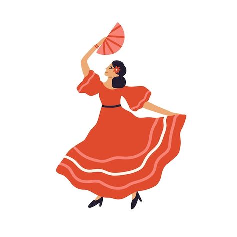 Flamenco Illustration, Dancer Silhouette, Flamenco Dancer, Flamenco Dancers, Dance School, Sketches Easy, Cartoon Icons, Iconic Women, Cartoon Styles