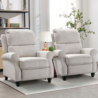 Accent Rocking Chairs For Living Room, Three Chair Sitting Area, Comfy Chairs In Kitchen, Cozy Recliners In Living Room, Sitting Chairs Living Room, 2 Recliners In Living Room Layout, Recliners That Don't Look Like Recliners, Recliners In Living Room Small Spaces, Cozy Fireplace Seating