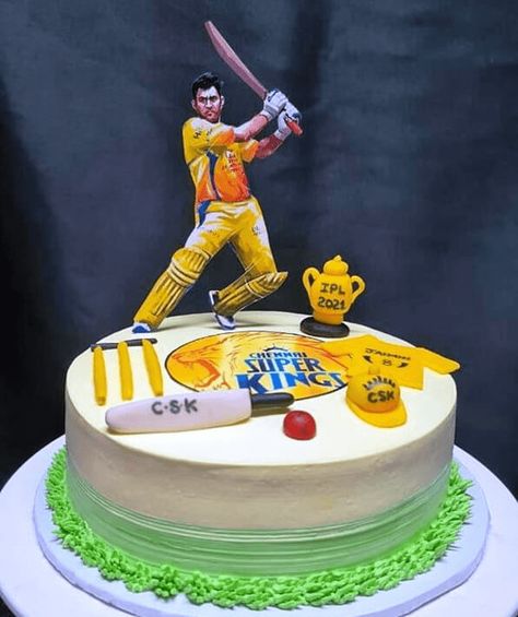 IPL Birthday Cake Ideas Images (Pictures) Cricket Stickers Printable, Cricket Cakes For Boys, Cricket Cake Design, Cricket Birthday Cake, Cricket Theme Cake, Tom Cake, Cricket Cake, Surprise Birthday Decorations, Cake For Boyfriend