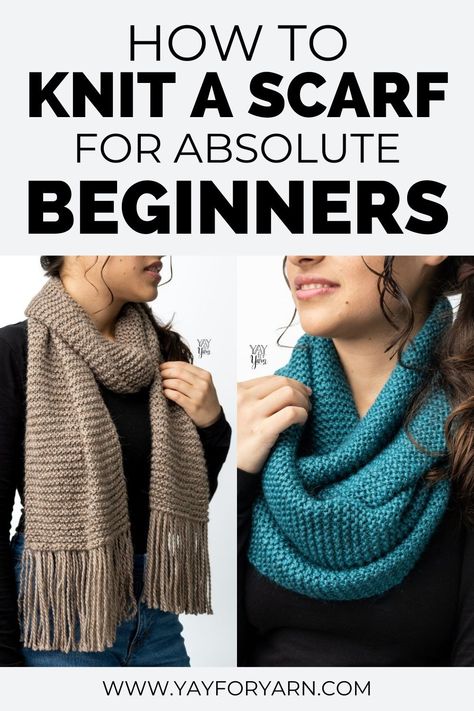 Want to learn how to knit a scarf? This FREE knitting pattern & video tutorial will show you how, even if you are a brand-new beginner. #freeknittingpattern #knittingpattern #freeknittingpatterns #knittingpatterns #knitting #easyknittingpatterns #beginnerknitting Easy Knitting Patterns Free Beginner Scarves, Easy Knitting Patterns Free Beginner Scarves Scarfs, Easy Knit Infinity Scarf Patterns Free, Knitting Patterns Free Scarf Beginners, Diy Knit Scarf, Easy Knit Scarf Patterns Free Simple, Knitting For Beginners Scarf, How To Knit A Scarf, Easy Scarf Knitting Patterns Free