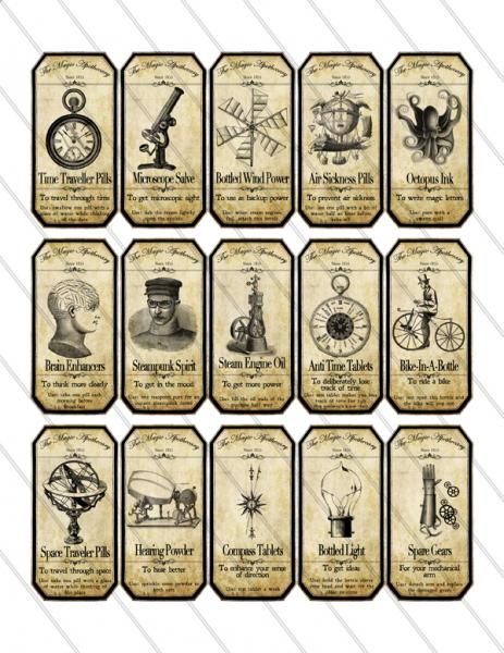 Steampunk Apothecary, Steampunk Printables, Halloween Apothecary Labels, Imprimibles Halloween, Halloween Apothecary, Potion Labels, Apothecary Labels, Papel Vintage, Steampunk Crafts