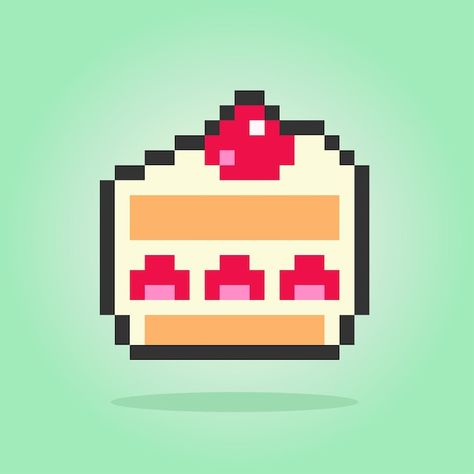 Art Birthday Cake, Cake Birthday Cake, Cake Illustration, A Piece Of Cake, Game Themes, Pixel Art Design, Piece Of Cake, Art Birthday, Piece Of Cakes