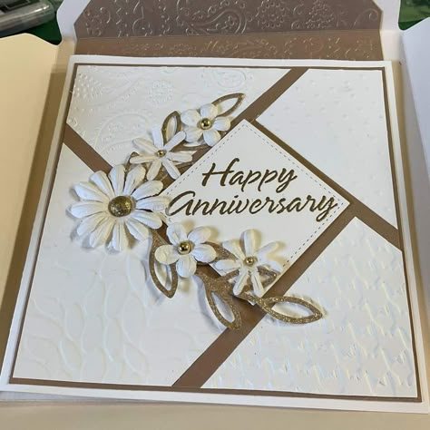 50th Anniversary Card Ideas Handmade, How To Make Anniversary Cards, 70th Anniversary Cards, 20th Anniversary Cards Handmade, Stampinup Anniversary Card Ideas, 50 Anniversary Cards Handmade, 50th Wedding Anniversary Cards Handmade, Stampin Up Anniversary Card Ideas, 50th Anniversary Card Ideas