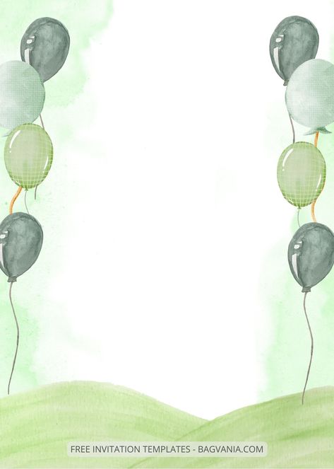 Download Now 7+ Balloon Party Baby Shower Invitation Templates #free #freeinvitation2019 #birthday #disney #invitations #invitationtemplates Background Balloons Decoration, Green Invitation Template, Baby Shower Invitation Templates Free, 18th Birthday Invites, Birthday Invitation Background, Birthday Card Background, Portfolio Kindergarten, Htc Wallpaper, Green Baby Shower Invitations