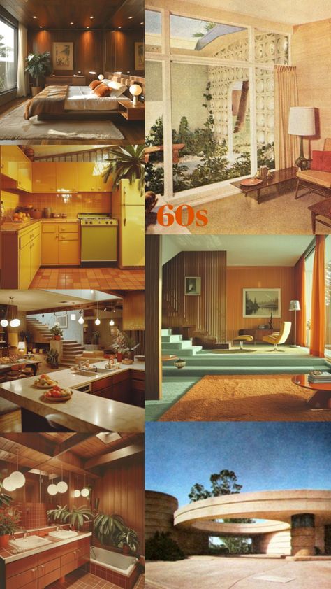 80 Interior Design, 1950s Home Interior, 1950s Aesthetic Home, 60 Interior Design, 60s Moodboard, 50s Interior Design, 60s Interior Design, 1970s Bedroom, 1960s Interior Design