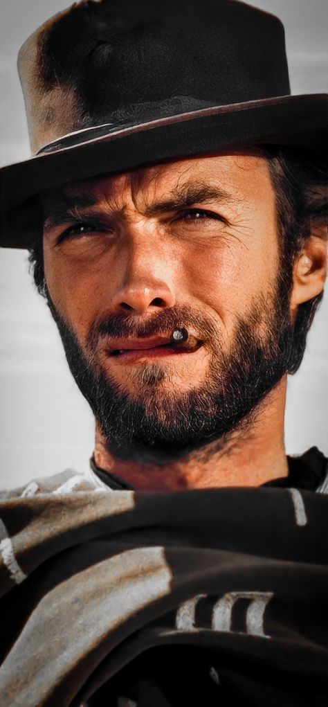 Clint Eastwood Portrait, Clint Eastwood Cowboy Art, Spaghetti Western Aesthetic, Clint Eastwood Wallpaper, Dollar Trilogy, Client Eastwood, Clint Eastwood Western, Clint Eastwood Cowboy, Clint Eastwood Pictures