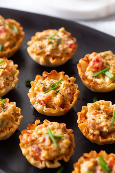 Rotel Cups Appetizers, Fillo Cups Appetizers, Sausage Phyllo Cups, Sausage Phyllo, Phyllo Cup Recipes, Rotel Cups, Phyllo Cup Appetizers, Sausage Cups, Phyllo Appetizers