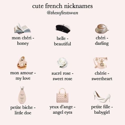 Girly Victorian Aesthetic, Words To Keep In Your Pocket, French Princess Aesthetic, Pretty Words In French, Types Of Core Aesthetic, Cute French Words, French Names, French Aesthetic, French Language Lessons