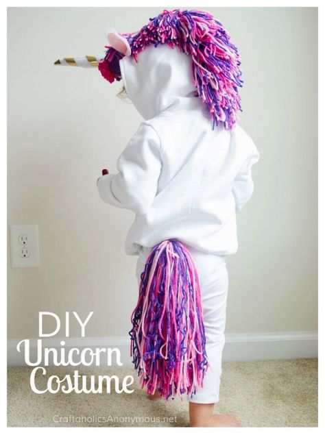 Making homemade Halloween costumes for kids is easier than you might think. We've found some of the most creative DIY costumes for kids and wanted to Diy Horse Costume For Kids, Boy Unicorn Costume, Pinguin Costume, Halloween Unicorn Costume, Boy Unicorn, Diy Unicorn Costume, Unicorn Costume Kids, Kid Costume, Meme Costume