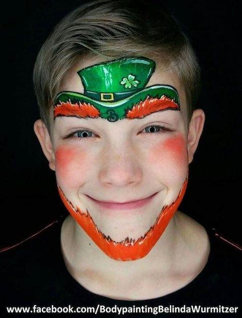 Get Your Green On with 11 Fun St Patrick's Day Face Paint Ideas! Taxi Logo, Saint Patricks Day Makeup, Face Painting Images, San Patrick Day, Sant Patrick, Green Unicorn, Leprechaun Costume, Face Painting For Boys, Face Paint Ideas