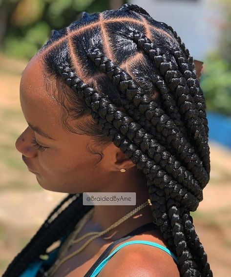 Thick Knotless Box Braids, Makeba Braids Styles Long, Makeba Braids Styles, Braids For Adults, Quick And Easy Braided Hairstyles Black, Big Knotless Box Braids, Big Braids Hairstyles, Jumbo Knotless, Short Box Braids Hairstyles