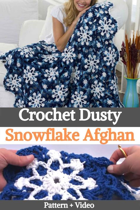 Snowflake Blanket Crochet, Snowflake Afghan, Crocheting Blanket, Free Crochet Blanket Patterns, Snowflake Blanket, Advanced Crochet Stitches, Hexagon Crochet Pattern, Tunisian Crochet Blanket, Left Handed Crochet