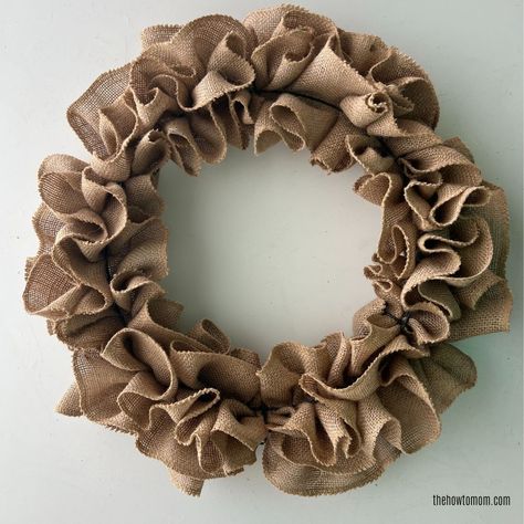 How to Make a Burlap Wreath - 3 Easy Styles! Burlap Ribbon Wreath Diy, Fall Wreaths With Burlap, Unique Bows For Wreaths, How To Burlap Wreath, Fall Wreaths For Front Door Burlap, How To Make A Burlap Wreath Step By Step, Burlap Mesh Wreaths Diy, Burlap Ruffle Wreath Tutorial, Burlap Ribbon Wreath Tutorial