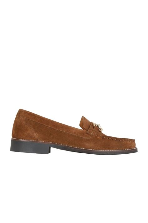 Upper: Suede. Lining: Leather. Insole: Leather. Buckle Detail, Padded Tongue, Spur Stud, Suede Heel Grip. Flat. Design: Logo. Sole Features: Comfort. Fastening: Slip-on.