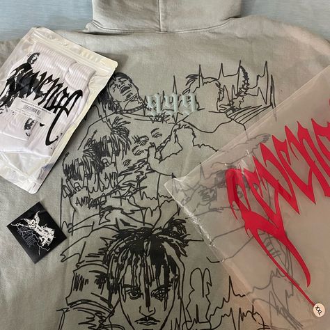 Revenge Bundle (Never Worn) (Comes With Socks And Sticker.) Size: 2xl Exclusive Juice Wrld Revenge Collaboration! (Receipt At The End!) Value Will Go Up Over Time. Revenge Clothing, Clothing Sweaters, Go Up, Revenge, Dark Grey, The End, Juice, Men Sweater, Socks