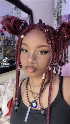 Y2k Braids For Black Women, Y2k Braids With Beads, Hair Styles Aesthetic, Braids Y2k, Y2k Braids, Hair Styles Natural, Y2k Hairstyles, Cute Braided Hairstyles, Cute Box Braids Hairstyles