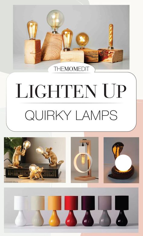 LIGHTEN UP: QUIRKY LITTLE LAMPS FOR YOUR SPACE | A little Etsy lamp makes the 9-to-5 so much better & brightens your space + mood. 16 cool, quirky desk lamps to add spunk to our at-home workspace. | #TheMomEditHome #HomeDesignDecor #FlexibleDeskLamps #SmallDeskLamps #UniqueTableLamps #EdisonLamps #ModernTableLamps #CoolDeskLamps #DeskLampsOfficeInspiration #UnusualTableLamps #ArtDecoTableLamps #IndustrialTableLamps #SustainableLamps #ShopSmall Office Desk Lamp Ideas, Unique Desk Lamp, Statement Table Lamp, Desk Lamp Ideas, Unusual Table Lamps, Office Desk Lamp, Unusual Lamps, Statement Lamp, Table Lamp Office